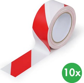 PVC výstražná páska 50 mm x 33 m, balenie 10 ks, červeno-biela