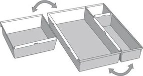 Organizér do šuplíka Pepe 30x15 cm, šedý