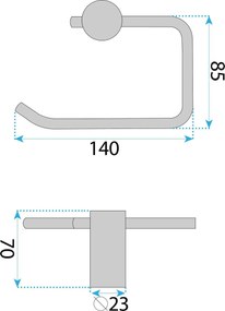 Rea Otto, nástenný držiak na toaletný papier A62309BG, zlatá matná, REA-42018