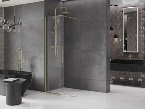 Mexen Velar, posuvné dvere do otvoru typ Walk-In 80 cm, 8mm číre sklo, zlatá lesklá, 871-080-000-03-50