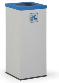 Kôš na triedený odpad 70 L, úchyt na vrece, sivý/modrý