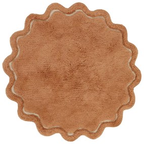 Umývateľný ručne tkaný bavlnený okrúhly koberec v tehlovej farbe ø 110 cm Sweet April Toffee – Nattiot