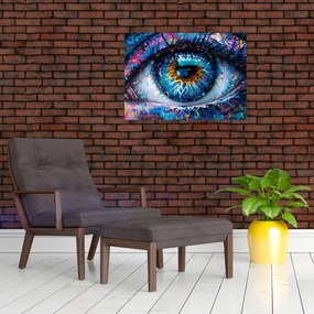 Sklenený obraz - Maľba oka (70x50 cm)