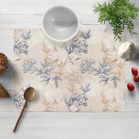 Biante Dekoračné prestieranie na stôl PML-058 Kvetinová perokresba na svetlo béžovom 30x40 cm