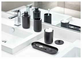 Čierna súprava dávkovača na mydlo a 2 téglikov iDesign Cade, 355 ml
