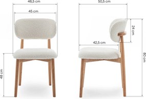 Jedálenská stolička Amalfi bouclé ecru/dub prírodný olejovaný