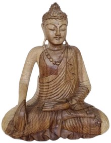 Buddha přírodní s rukou dolů 62 cm
