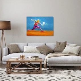 Sklenený obraz - Maľovaný tenista (70x50 cm)