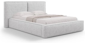 Micadoni Jodie dizajnová posteľ - Svetlosivá, Bouclé, 180 cm