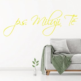 Veselá Stena Samolepka PS. Milujem ťa Farba: žlutá, Veľkosť: 60 x 19 cm