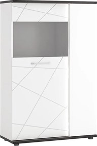 Vitrína Venezia VENV02R 2D alpská biela/dub vicenza čierna/mdf biela l