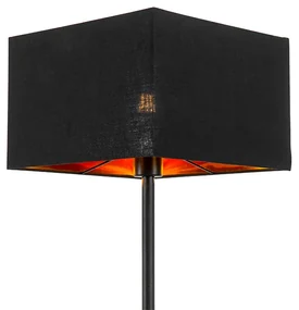 Moderná stojaca lampa čierna so zlatým štvorcom - VT 1