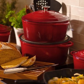 Liatinový hrniec smaltovaný červený ø 24 cm - Jupiter Lunasol - 601291