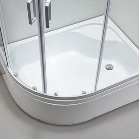 BPS-koupelny Asymetrický sprchový kút MAJA WH L 115x85 cm ľavý, biely/transparent v sete s hlbokou sprchovou vaničkou