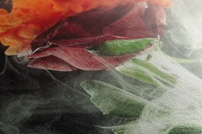 Obraz ruža s abstraktnými prvkami - 120x80