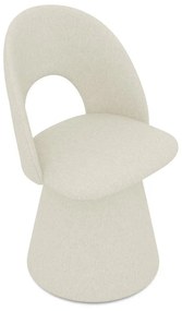 Krémovobiele čalúnené jedálenské kreslo Kalo – Makamii