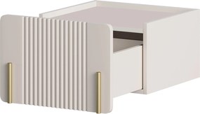 Závesný nočný stolík Malmi 45 cm so zásuvkou - kašmír / zlatá