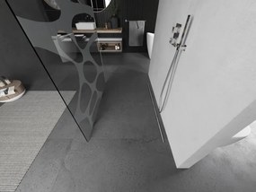 Mexen Kioto, sprchová zástena Walk-In 100 x 200 cm, 8mm číre sklo biely vzor, brúsená oceľ profil, 800-100-002-97-97