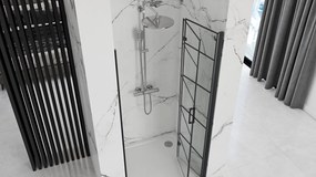 Rea Molier, skladacie sprchové dvere 100x190cm, 6mm číre sklo, čierny profil, REA-K6963