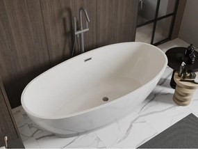 Mexen Bilbao, voľne stojaca vaňa 180 x 90 cm, biela, brúsený grafit prepad, 51311809000-95