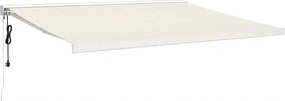 vidaXL Zrolovateľná markíza, krémová, 4x3 m, tkanina a hliník