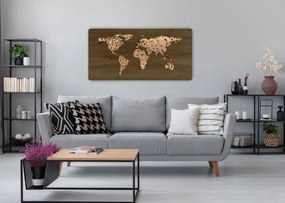 Led obraz s mapou sveta na batériu