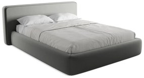 Sivá čalúnená dvojlôžková posteľ s úložným priestorom s roštom 160x200 cm Kiana – Makamii