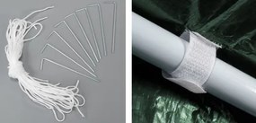 Garthen 642 Záhradný párty stan - zelený 3 x 3 m + 2 bočné steny