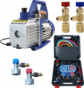 Vákuová Pumpa 42L/MIN+Manometre R134A R410A R404A Sada Na Klimatizáciu