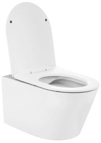Gamma Mut-301, závesná WC misa Tornado/Rimless 520x365x360 mm + SLIM toaletné sedadlo, biela lesklá, GMA-MUT-301