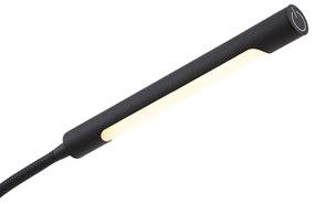 Moderná stojaca lampa čierna vrátane LED 3-stupňové stmievanie nabíjateľná - Statler