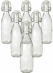 Skleněná fľaša s clip uzáverom, 0,5 l, 6 ks, 0,5 l