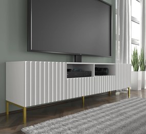 TV stolík/skrinka 200 2D2S Warsaw (biela + zlatá). Akcia -20%. Vlastná spoľahlivá doprava až k Vám domov. 1125136