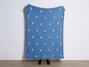 Bavlnená detská deka s motívom pandy 130 x 170 cm modrá TALOKAN Beliani