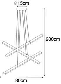 Závesné svietidlo čierne vrátane LED 3-stupňové stmievateľné 6-žiarovkové - Jolanta