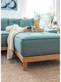 Tyrkysovomodrá rozkladacia rohová pohovka (ľavý roh/do tvaru "U") Dazzling Daisy – Miuform