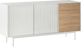 Teulat Sierra drevená komoda so zásuvkami - Biela - 160 cm