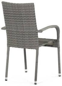 Autronic BONTEC Záhradná stolička, kov, polyratan, sivá, AZC-S2114 GREY Farba: Šedá