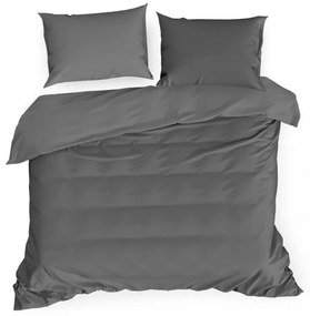 Luxusné posteľné obliečky z bavlneného saténu tmavo sivej farby 3 časti: 1ks 180x200 + 2ks 70 cmx80