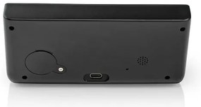 Nedis WCACQ20BK - Budík s LCD displejom a bezdrôtovú nabíjačkou 15W/5V čierna
