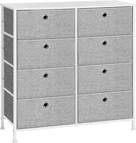 Komoda so zásuvkovými boxmi TRENILO 80x81,5 cm, biela/sivá