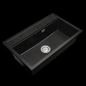 Gamma Advance, 1-komorový granitový drez 805x505x210 mm, čierna škvrnitá, GMA-ZLE000117