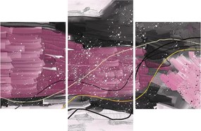 Obraz - Ružovo-čierna abstrakcia (90x60 cm)