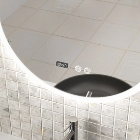 Erga Deam, okrúhle LED zrkadlo 60cm, 3 farby svetla, predné osvetlenie, vyhrievacia podložka proti zapareniu, ERG-V01-Deam-6060-CL