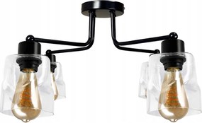 BERGE LED luster stropné svietidlo 2xE27, rolovací, priehľadný štvorec