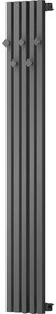 Mexen, Mexen Flux dekoratívny kúpeľňový radiátor 1500 x 240 mm, 450 W, antracit - W127-1500-240-00-66