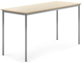 Stôl SONITUS, 1800x700x900 mm, HPL - breza, strieborná
