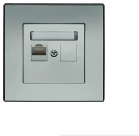GPK-1L Počítačová zásuvka RJ45 jediná strieborná metalíza