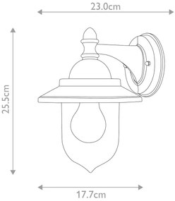Elstead GZH-SDN2 - Vonkajšie nástenné svietidlo SANDOWN 1xE27/60W/230V IP44