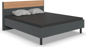 Posteľ Rotterdam 180x200 cm, grafit/dub artisan